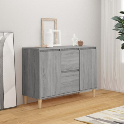 Vidaxl (Grey Sonoma) Sideboard Cupboard Storage Cabinet Buffet Highboard Engineered Wood - Image 3