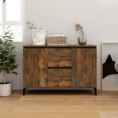 B&Q -  Sideboard Smoked Oak 102X35X70 Cm Engineered Wood