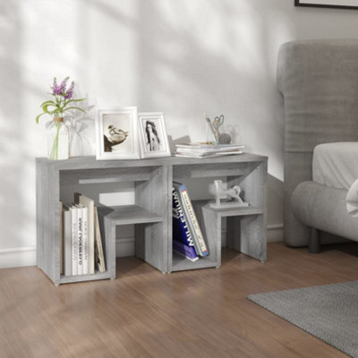 Vidaxl Bed Cabinets 2 Pcs Grey Engineered Wood 40x30x40 cm - Image 3
