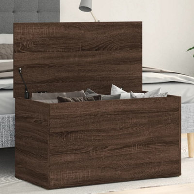 Vidaxl Brown Storage Chest Oak 84X42x46 Cm Engineered Wood
