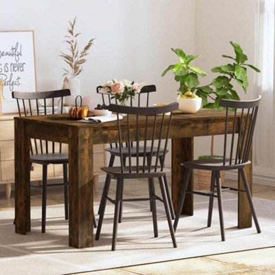 Vidaxl Dining Table Smoked Oak 140X74.5X76 Cm Engineered Wood