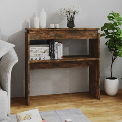 B&Q -  Console Table Smoked Oak 80X30X80 Cm Engineered Wood