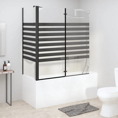Vidaxl Stripe Bath Enclosure 120X68X130 Cm Tempered Glass Bath Enclosures
