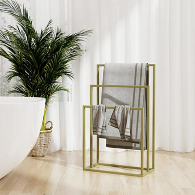 Vidaxl Freestanding Towel Rack Gold 48X24X79 Cm Iron from B&Q