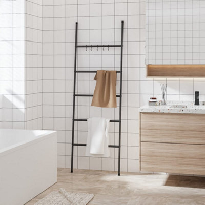 Vidaxl Towel Rack Ladder With 5 Tiers Black 58X175 Cm Iron from B&Q