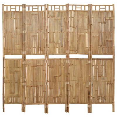 VIDAXL Bamboo 5 Panel Room Divider 200 x 180cm - Image 5