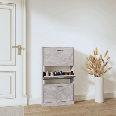 B&Q -  Shoe Cabinet Concrete Grey 59X17X108 Cm Engineered Wood