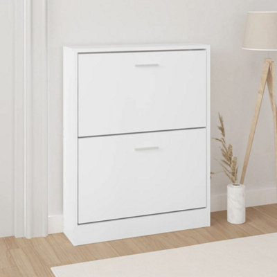 B&Q -  Shoe Cabinet White 59X17X81 Cm Engineered Wood