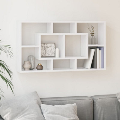 vidaXL - Floating Wall Shelf - 8 Shelf - White - Image 4