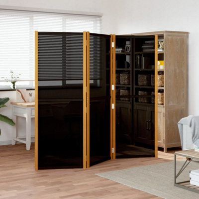 Vidaxl 3-Panel Room Divider Black 210X180 Cm Room Dividers from B&Q