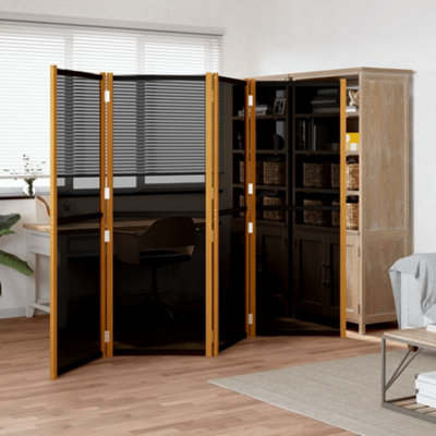 B&Q -  4-Panel Room Divider Black 280X180 Cm Room Dividers