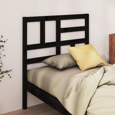 Vidaxl Bed Headboard Black 81X4X104 Cm Solid Wood Pine Bed Headboards from B&Q