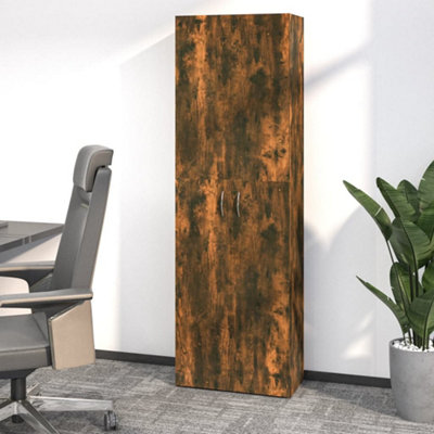 Vidaxl Office Cabinet Smoked Oak 60X32X190 Cm Engineered Wood from B&Q