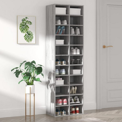B&Q -  Shoe Cabinet Grey Sonoma 54X34X183 Cm Engineered Wood