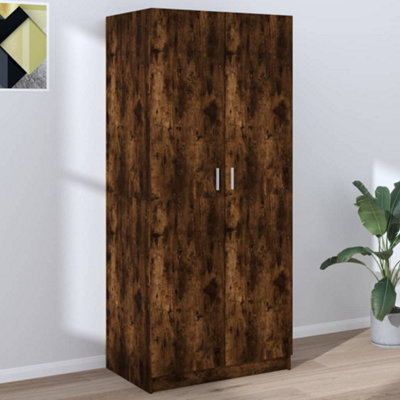 Vidaxl Wardrobe Smoked Oak 80X50X180 Cm Engineered Wood Wardrobes from B&Q