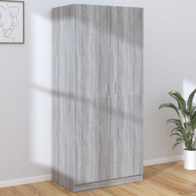 Vidaxl Wardrobe Grey Sonoma 80X50X180 Cm Engineered Wood Wardrobes from B&Q