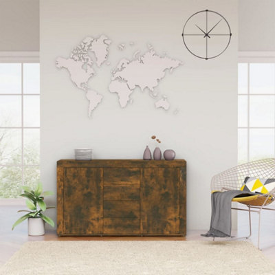 VidaXL Sideboard Smoked Oak Engineered Wood 120x36x69 cm Brown - 815492 - Image 4