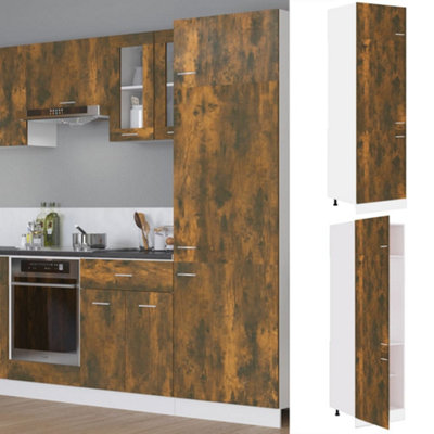 Vidaxl Refrigerator Cabinet Lyon Smoked Oak 60X57X207 Cm Engineered Wood from B&Q