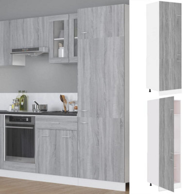 Vidaxl Refrigerator Cabinet Lyon Grey Sonoma 60X57X207 Cm Engineered Wood from B&Q