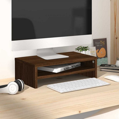 Vidaxl Brown Monitor Stand Oak 42X24x13 Cm Engineered Wood