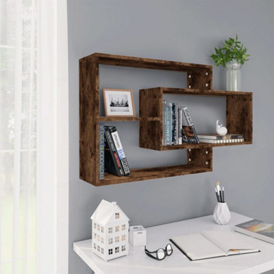 B&Q -  Wall Shelf Smoked Oak 104X20X58.5 Cm Engineered Wood