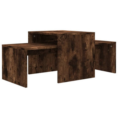 Vidaxl (Smoked Oak) Coffee Table Set Hallway Side Table Tea Sofa Table Engineered Wood - Image 3