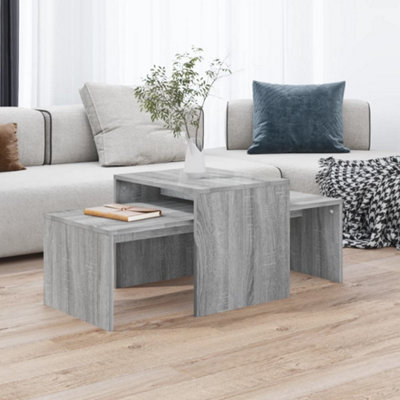 B&Q -  Coffee Table Set Grey Sonoma 100X48X40 Cm Engineered Wood