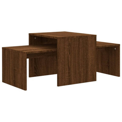 B&Q -  Coffee Table Set Brown Oak 100X48X40 Cm Engineered Wood