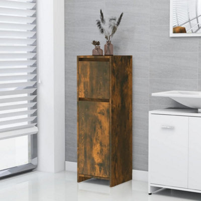 Vidaxl Bathroom Cabinet Smoked Oak 30X30x95 Cm Engineered Wood Bathroom Cabinets