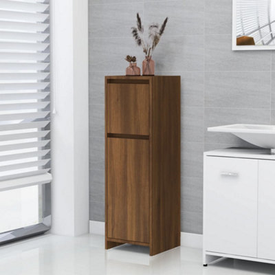 Vidaxl Bathroom Cabinet Oak 30X30x95 Cm Engineered Wood Bathroom Cabinets Brown