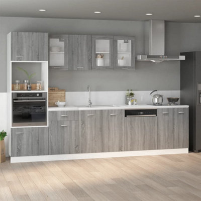 B&Q -  Sink Bottom Cabinet Lyon Grey Sonoma 80X46X81.5 Cm Engineered Wood