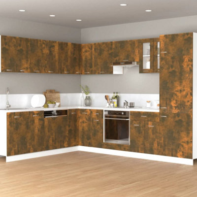 B&Q -  Hanging Cabinet Smoked Oak 60X31X40 Cm Engineered Wood