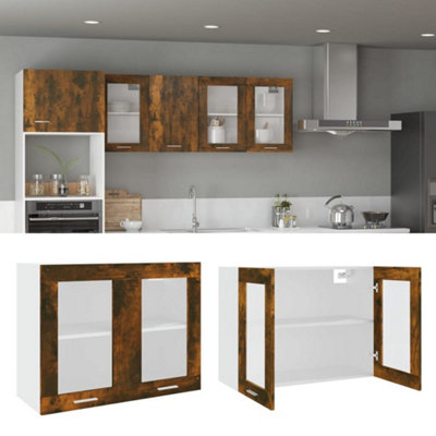 Vidaxl Hanging Glass Cabinet Lyon Smoked Oak 80X31X60 Cm Engineered Wood from B&Q