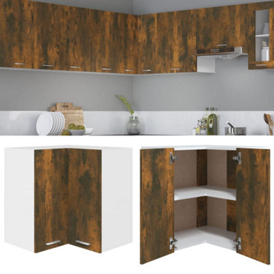 Vidaxl Hanging Corner Cabinet Lyon Smoked Oak 57X57X60 Cm Engineered Wood from B&Q