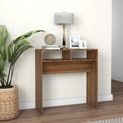 Vidaxl Brown Console Table Oak 78X30x80 Cm Engineered Wood Console Tables