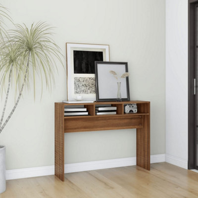 B&Q -  Console Table Brown Oak 105X30X80 Cm Engineered Wood