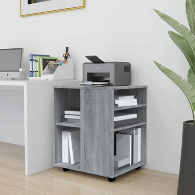 B&Q -  Rolling Cabinet Grey Sonoma 60X53X72 Cm Engineered Wood Rolling Cabinets