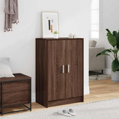 B&Q -  Shoe Cabinet Brown Oak 60X35X92 Cm Engineered Wood