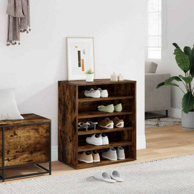 Vidaxl Shoe Cabinet Smoked Oak 60X35X70 Cm Engineered Wood from B&Q