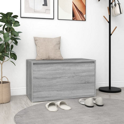 vidaXL Hall Bench - Grey Sonoma - Wood - 45 x 80 x 40cm - Image 4