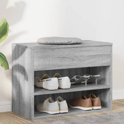 Vidaxl (Grey Sonoma) Shoe Bench Hallway Bench Seat Shoe Organiser Shoe Rack Engineered Wood - Image 3