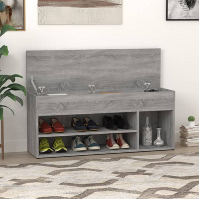 Vidaxl Grey Shoe Bench Sonoma 105X30x45 Cm Engineered Wood