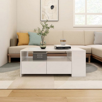 Vidaxl (White) Coffee Table Couch Table Indoor Furniture Engineered Wood Multi Colours - Image 3