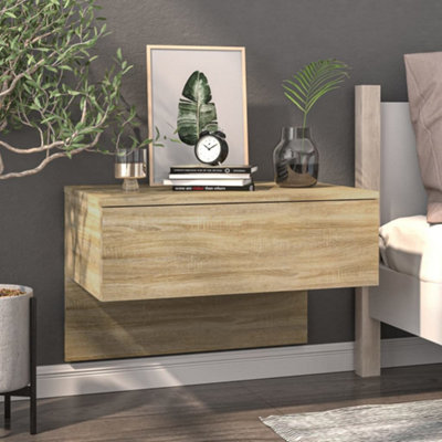 Vidaxl Wall-Mounted Bedside Cabinet Sonoma Oak