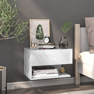 Vidaxl Wall-Mounted Bedside Cabinet White from B&Q