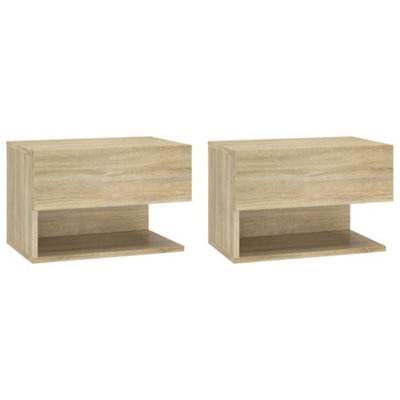 Vidaxl Wall-Mounted Bedside Cabinets 2 Pcs Sonoma Oak