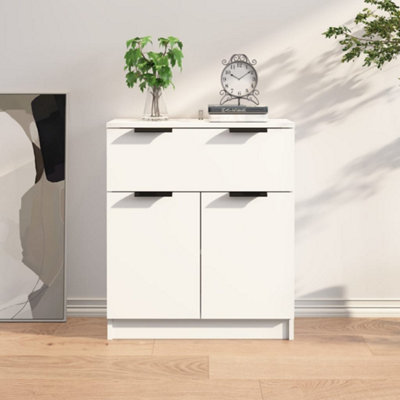 VIDAXL Sideboard - 2 Doors - 1 Drawer - White - Wood - 70 x 60 x 30cm - Image 4