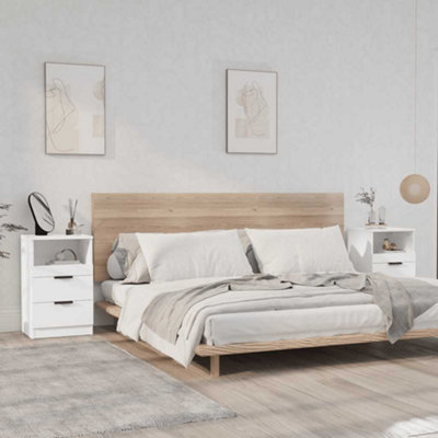 B&Q -  Bedside Cabinets 2 Pcs White Engineered Wood