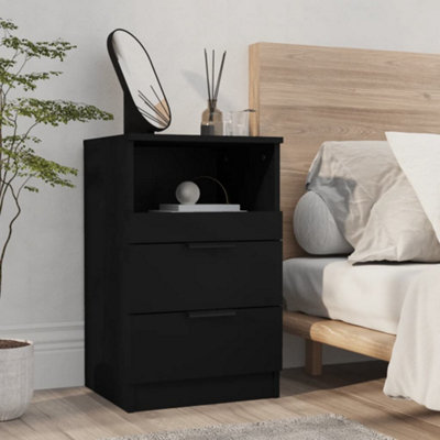 Vidaxl Bedside Cabinet Engineered Wood Black