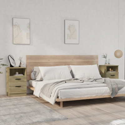 B&Q -  Bedside Cabinets 2 Pcs Sonoma Oak Engineered Wood